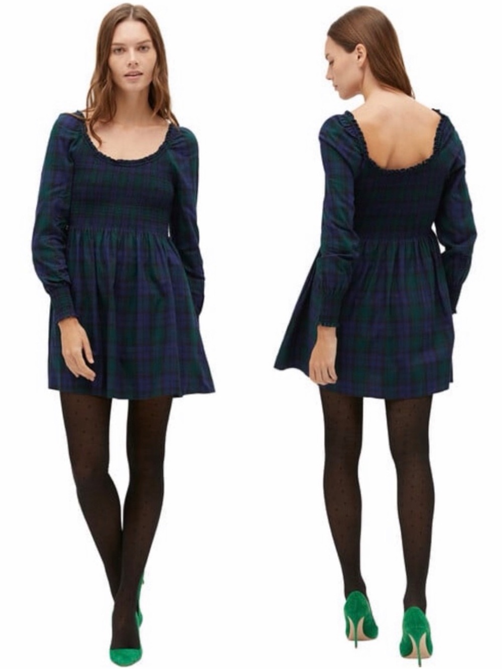 Hill House Home The Norah Nap Tartan
Long Cuffed Sleeve Smock Dress size Small